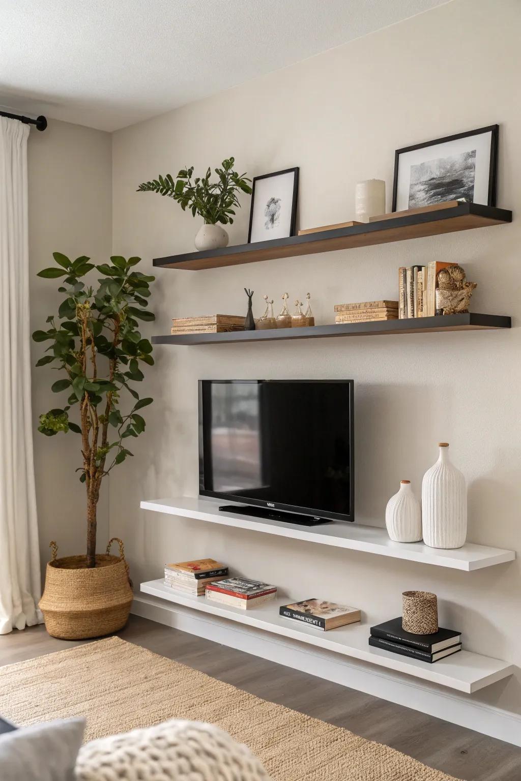 Keep it simple with a minimalist shelf design.
