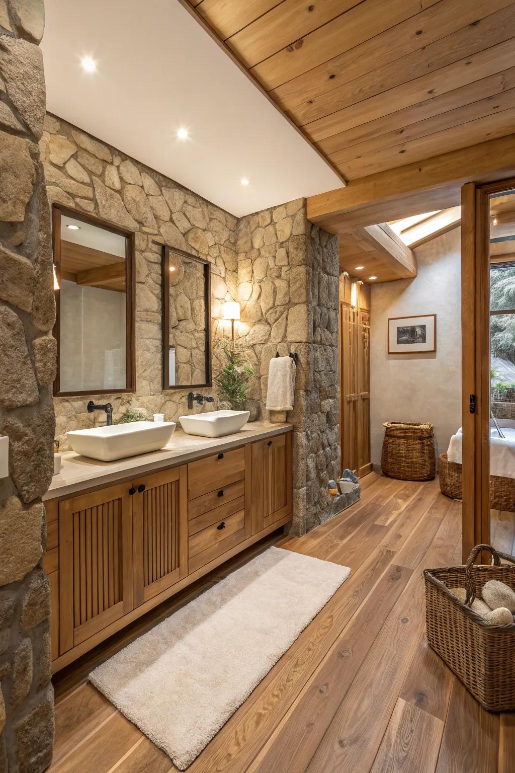 Inherent components bring warmth and a hint of nature indoors.