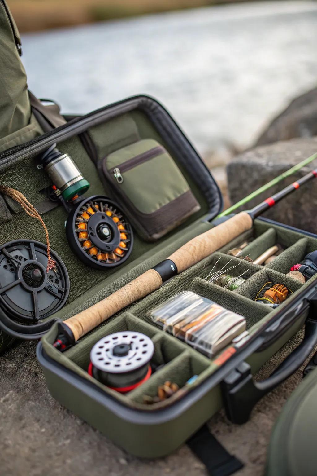 Portable gear caddy for the angler ready to go.