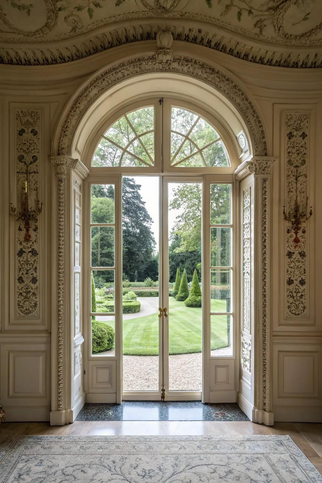 Architectural details give French doors a sophisticated touch.
