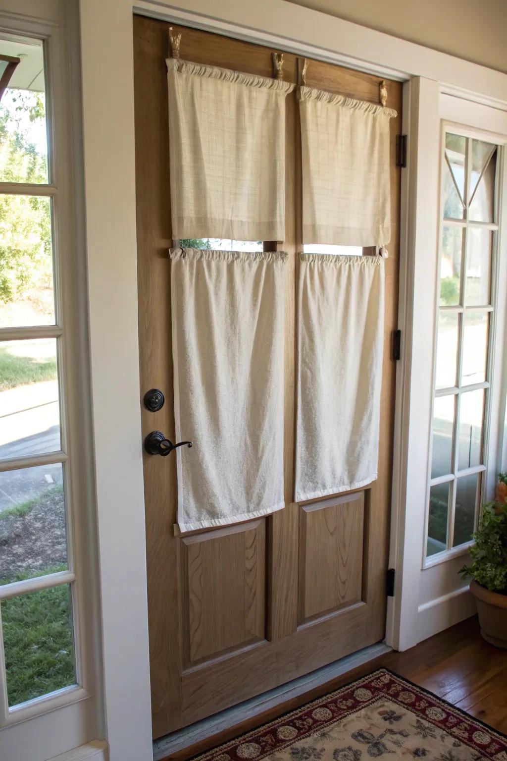 A creative DIY window covering improving privacy in a stylish way.