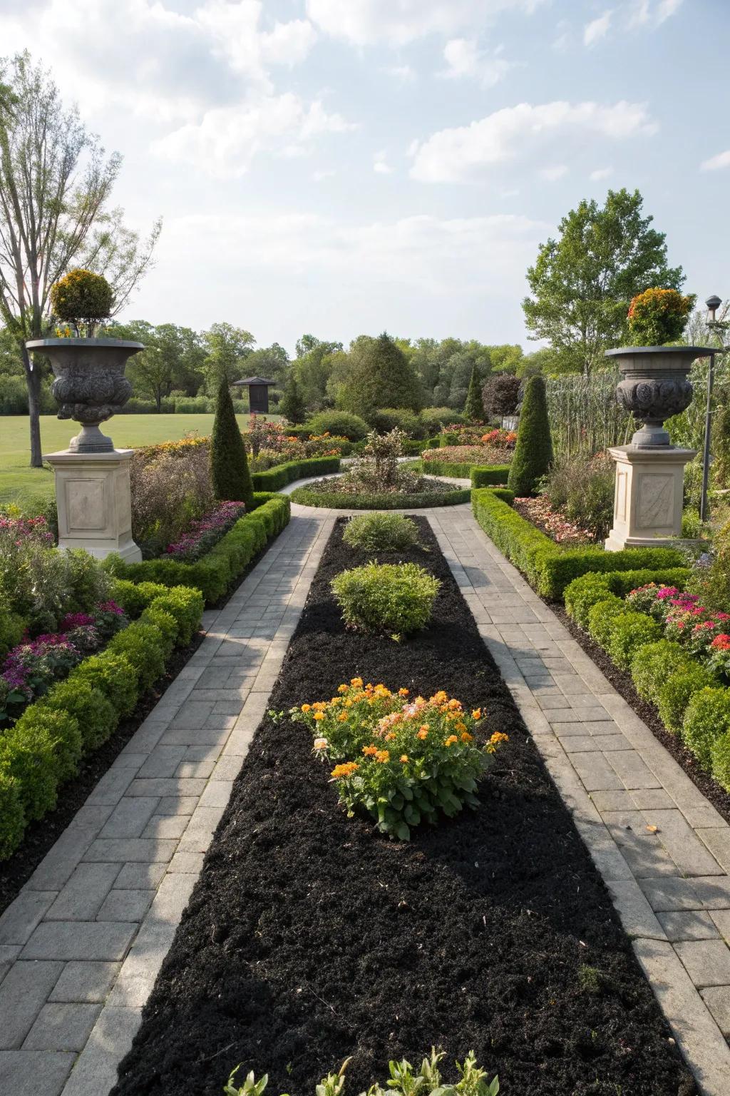 Achieve elegance through symmetrical garden layouts.