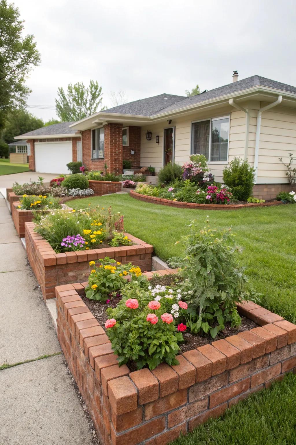Elevated brick boxes lift your garden to spectacular heights.