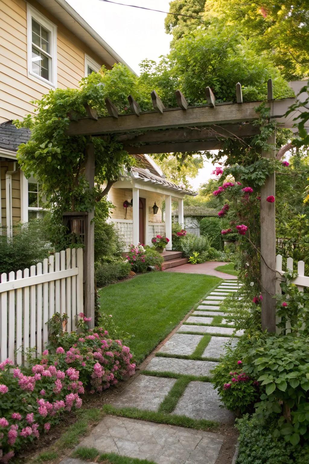 Arches and shelters offer elegant entrance solutions with added privacy.