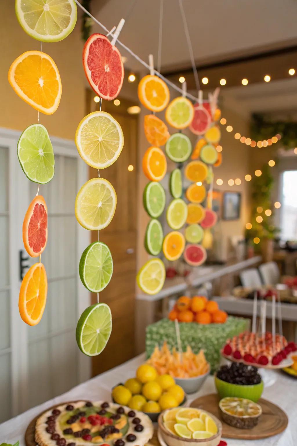 A festoon of citrus pieces that adds freshness and fragrance to any space.