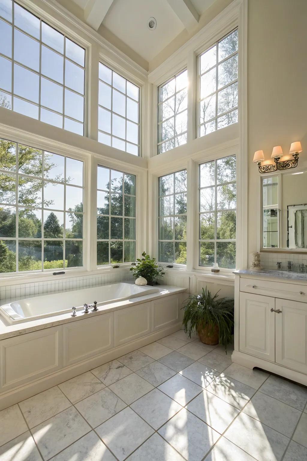 Natural light floods this bathroom, making it a welcoming space.