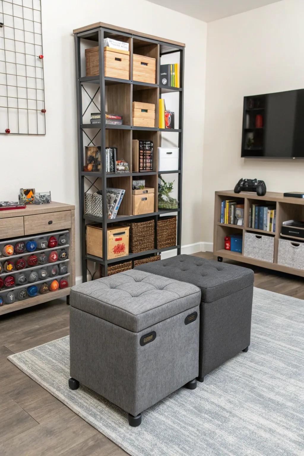 Clever furniture choices maximize limited space.