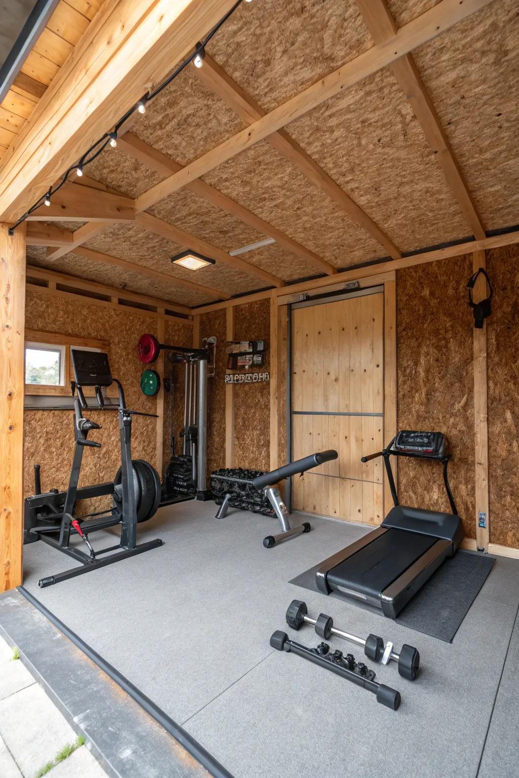 Brown walls bring a warm and natural feel to your gym.
