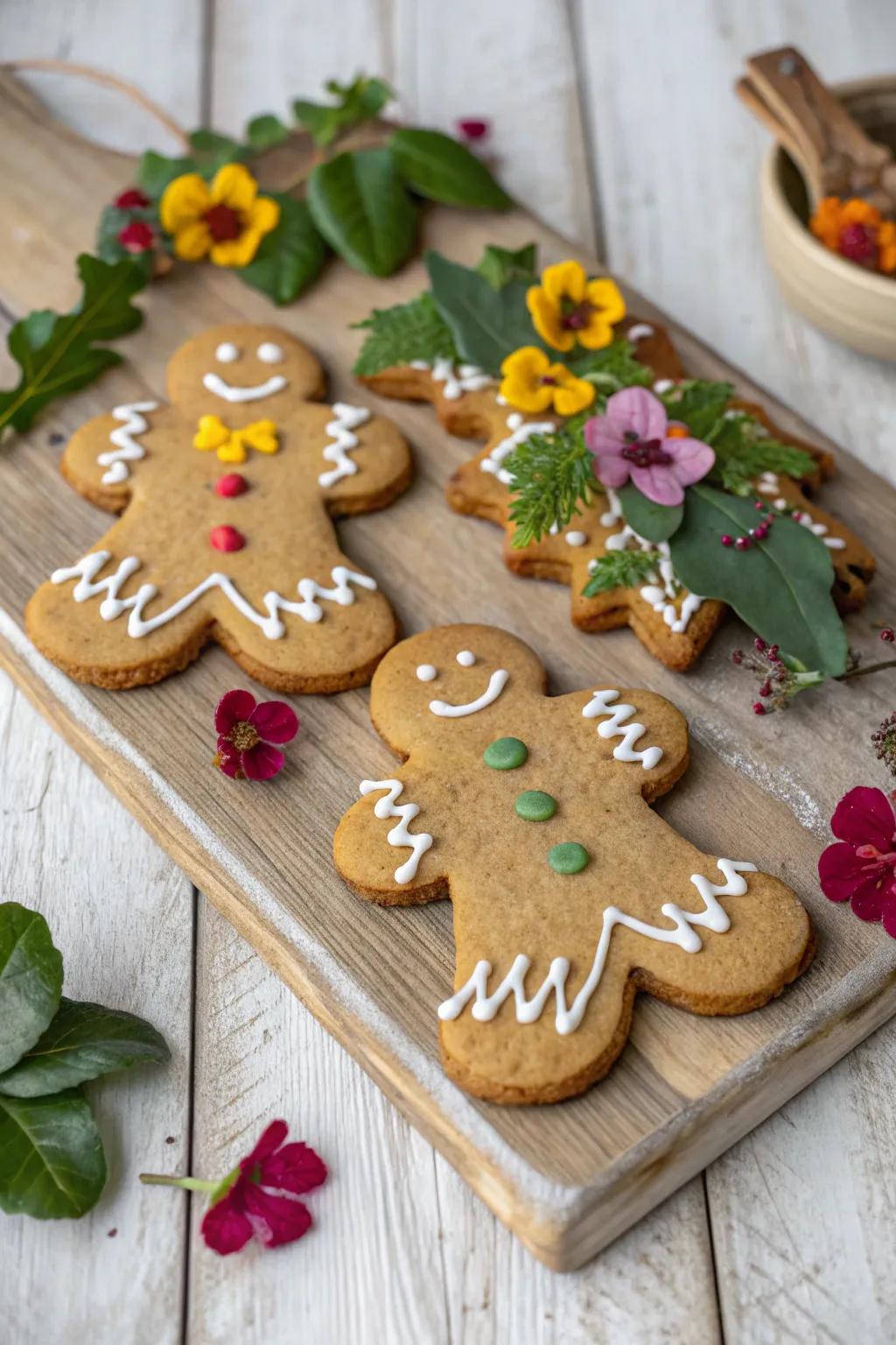 Nature-themed gingerbread figures, ideal for those who cherish the outdoors.