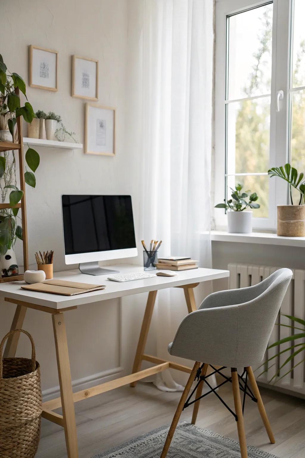 A minimalist design encourages a calm and focused work environment.