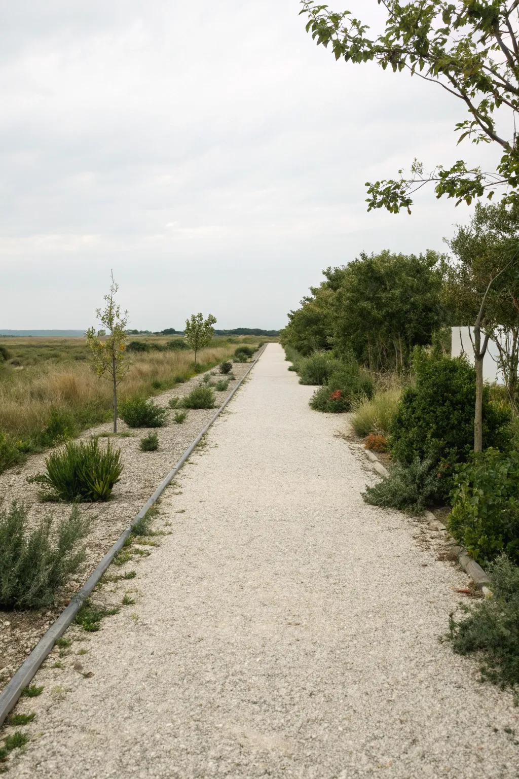 A simple stone route offers elegance and simplicity.