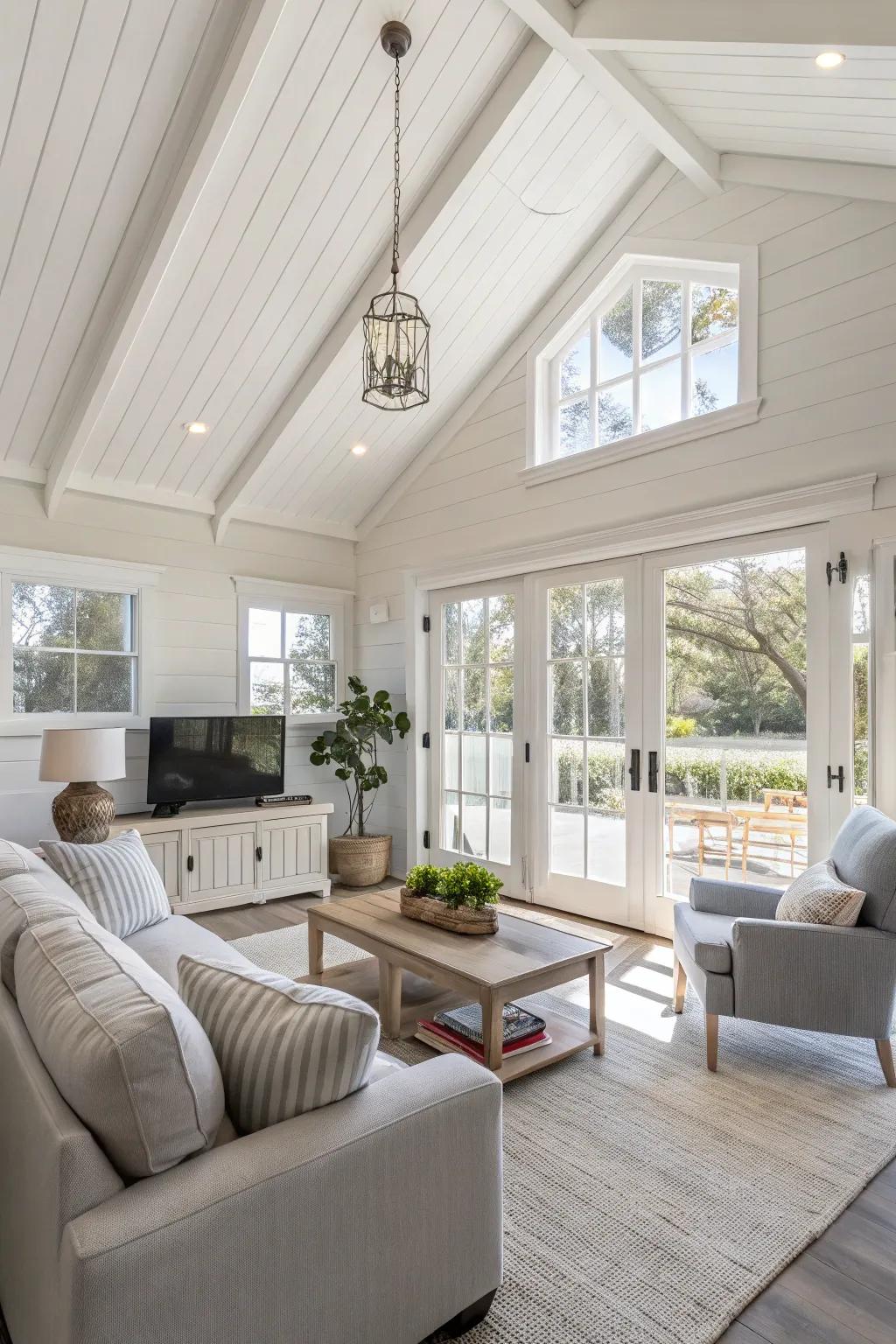 White ceilings enhance brightness and complement any style.