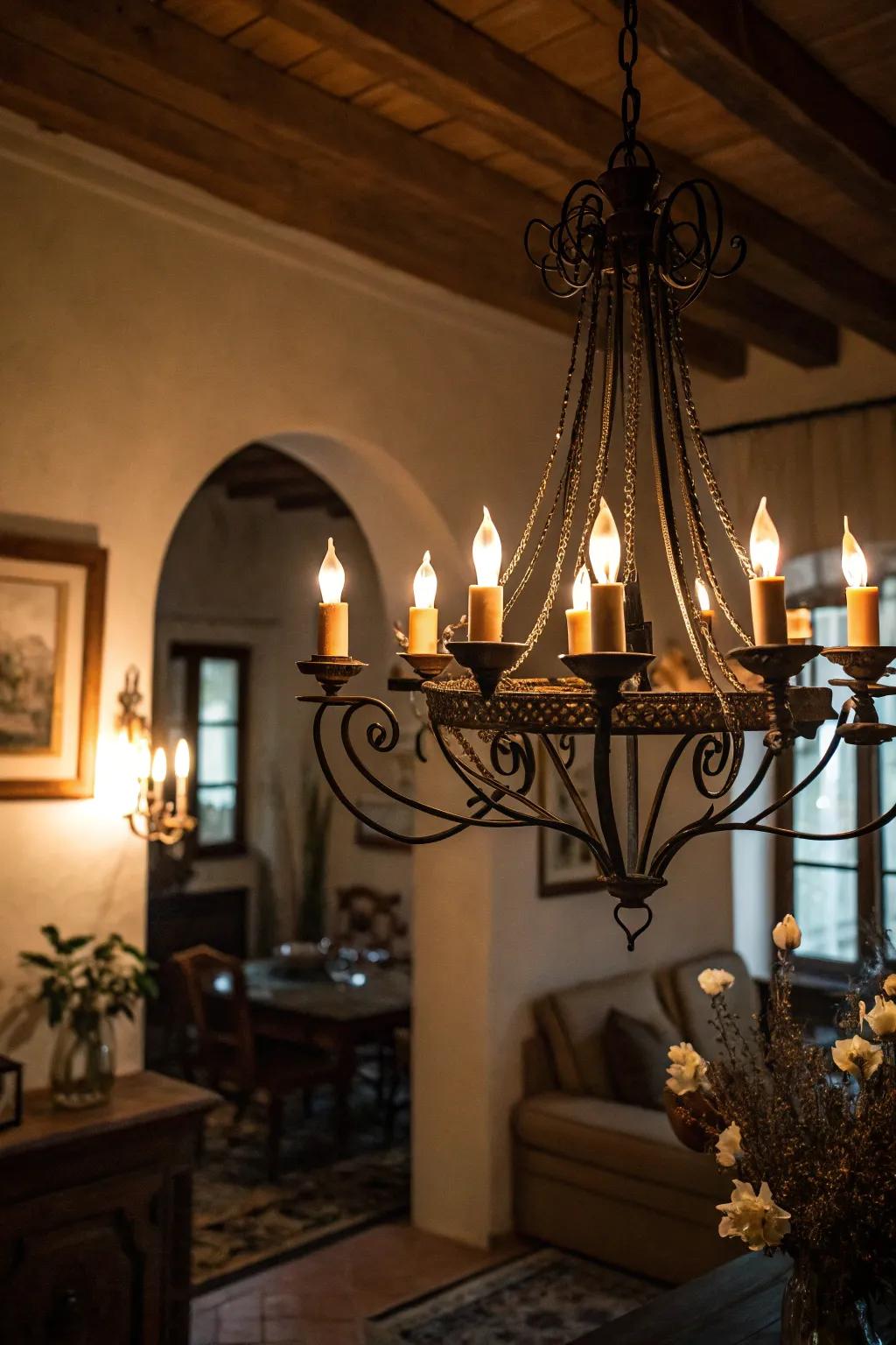 Wax light-esque emitters conjure an eerie radiance ideally suited for Halloween.