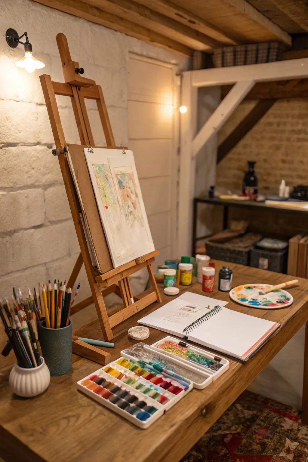 Express your creativity in a dedicated art space with all the essentials.