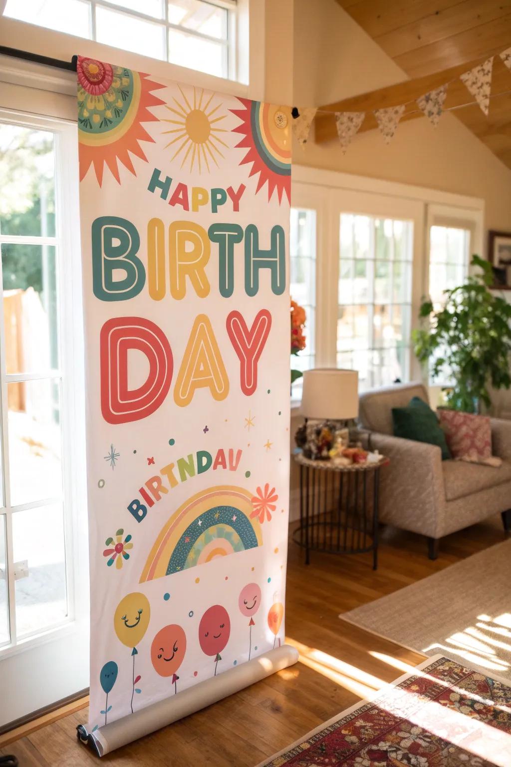 Cheerful designs brighten any birthday celebration.