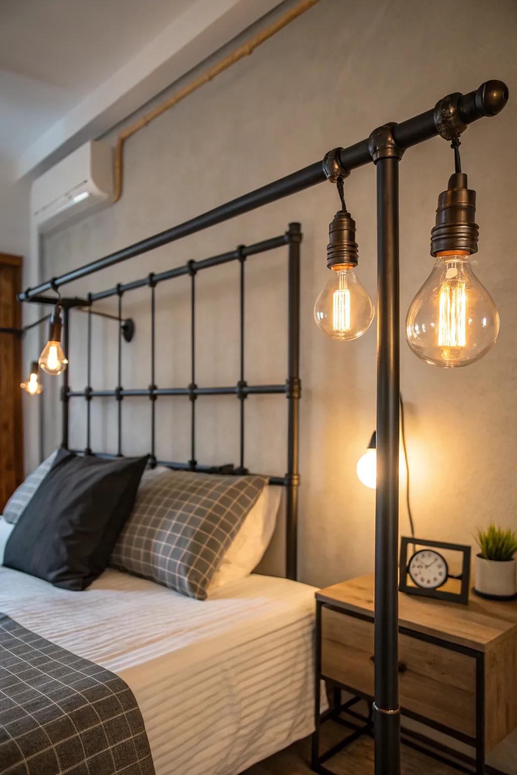 Industrial-style lighting delivers a contemporary, urban edge.