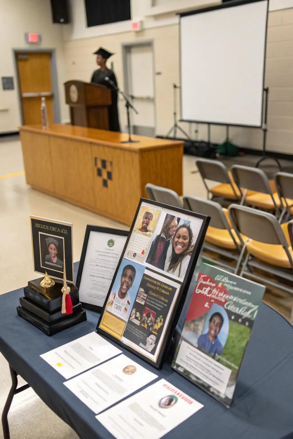 A photo collection centerpiece is both personal and decorative.