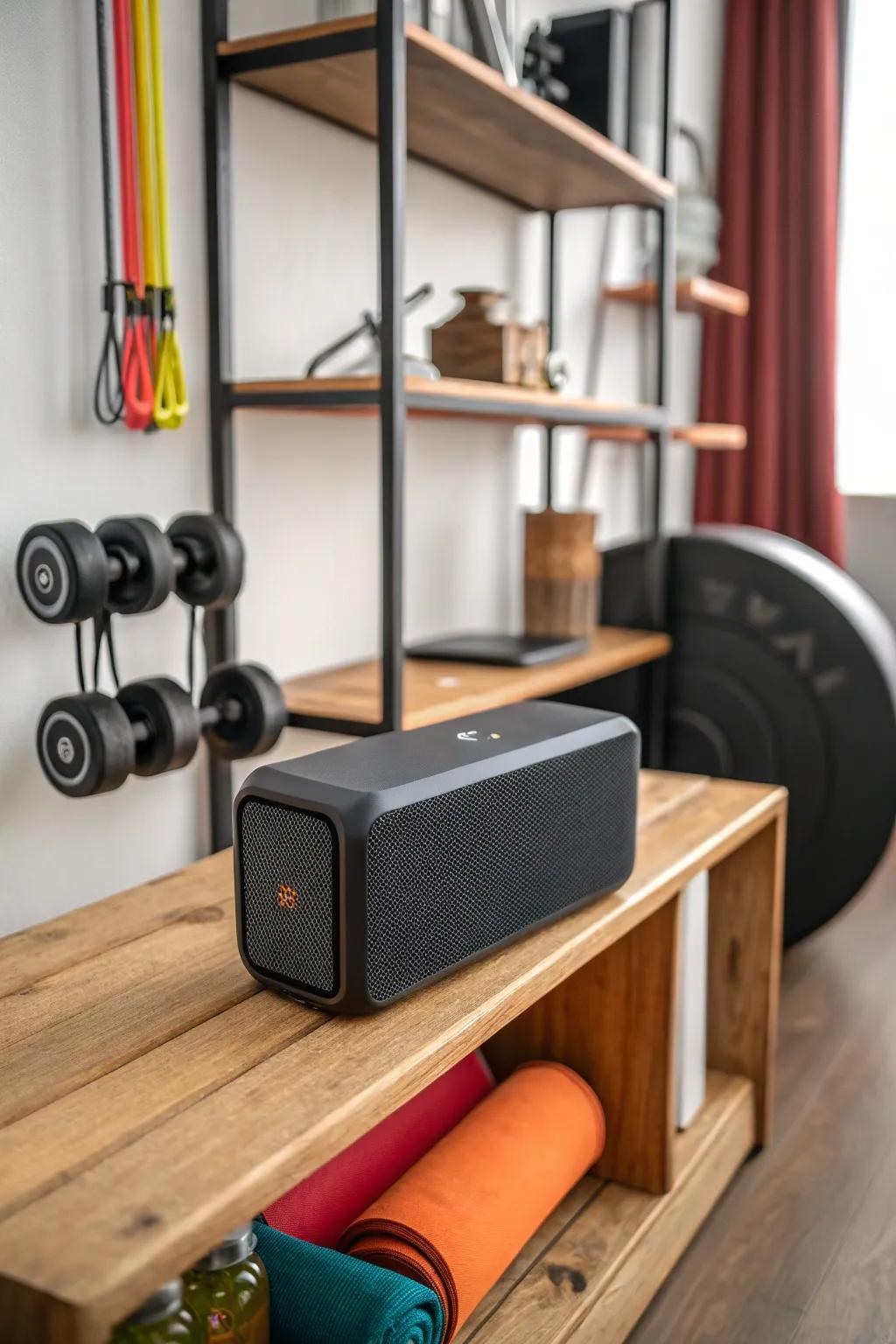 Bluetooth speaker: Music to energize your workouts.