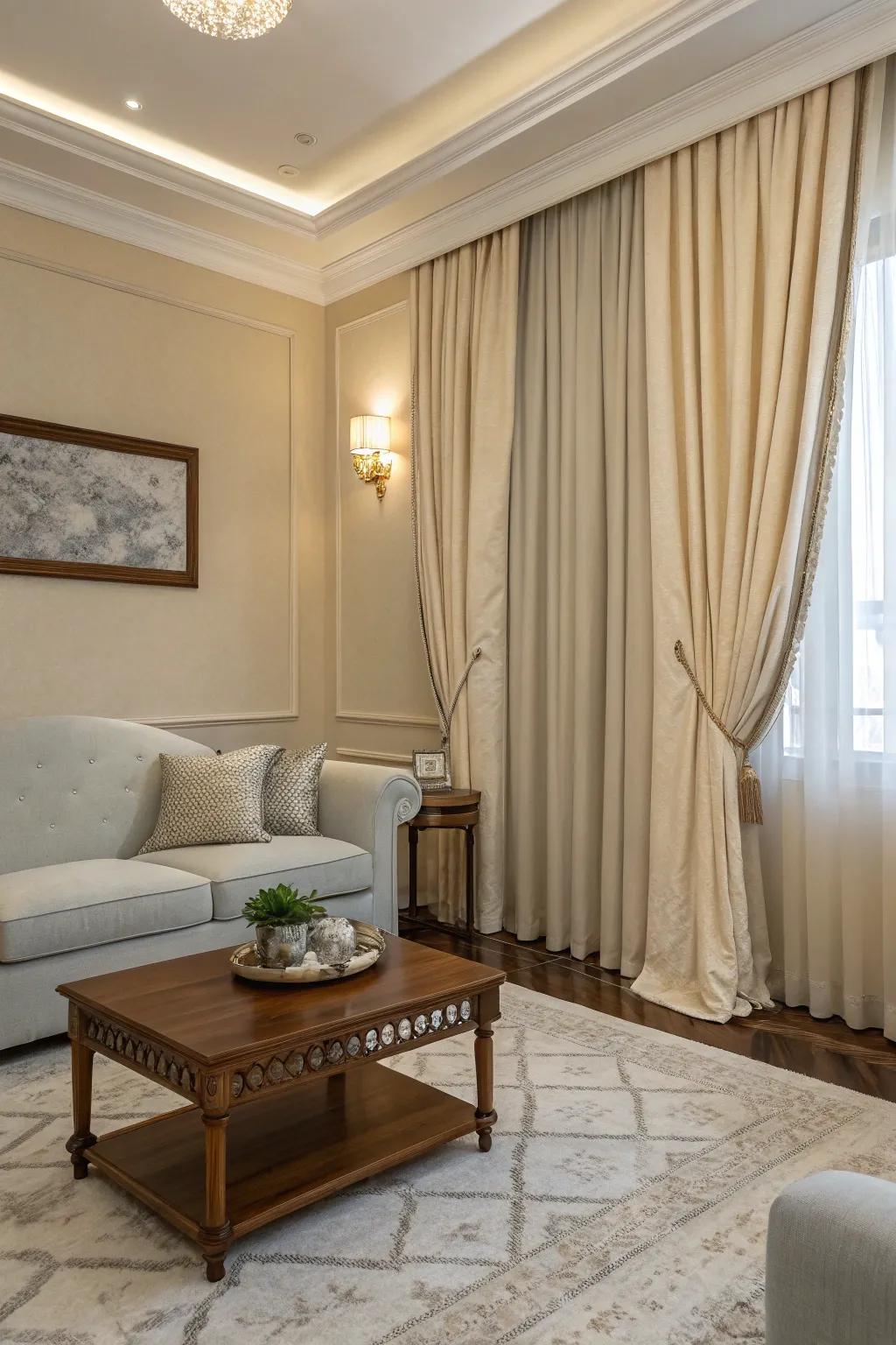 Set up a calm atmosphere with relaxing neutral shades.