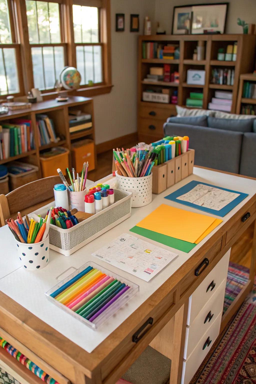 A creative nook fostering artistic expression.