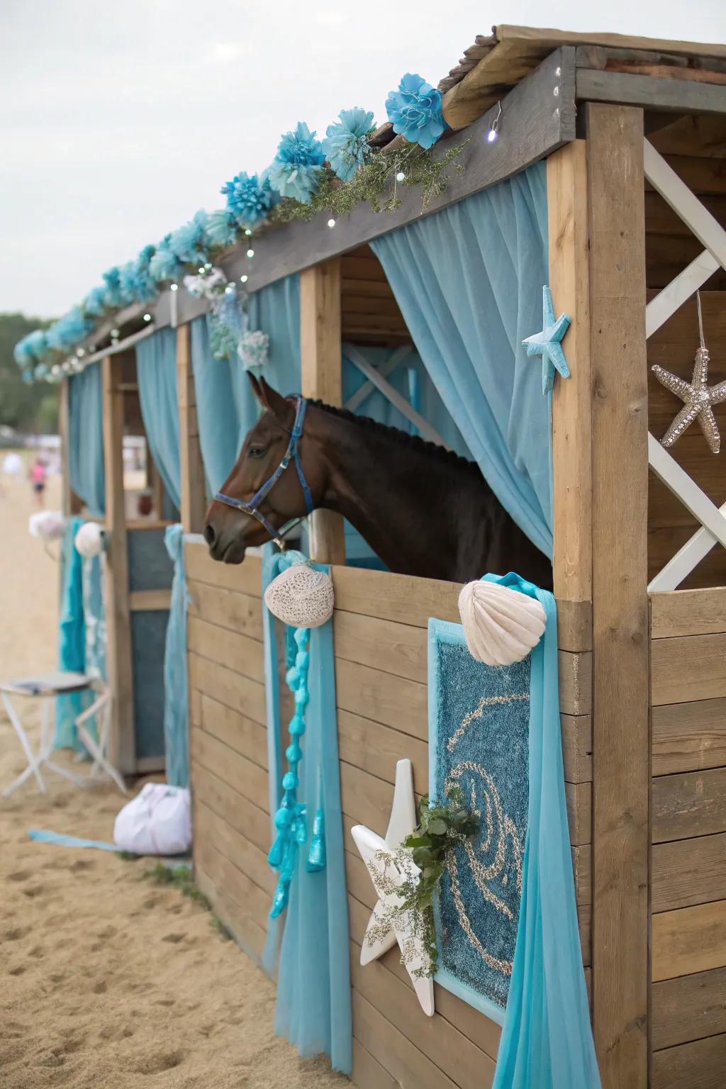 Subject decorations transform stalls into distinctive spaces.