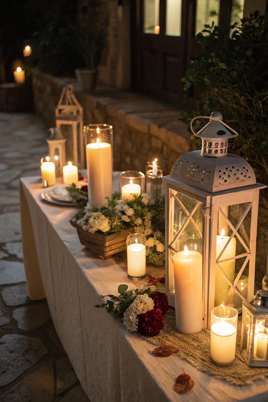Candles and lights give a comfortable atmosphere to your celebration.