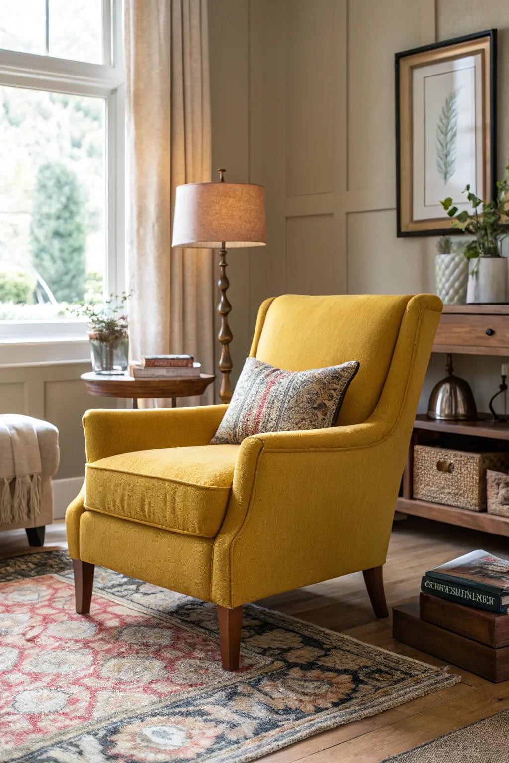 A pop of color can instantly uplift your room's mood