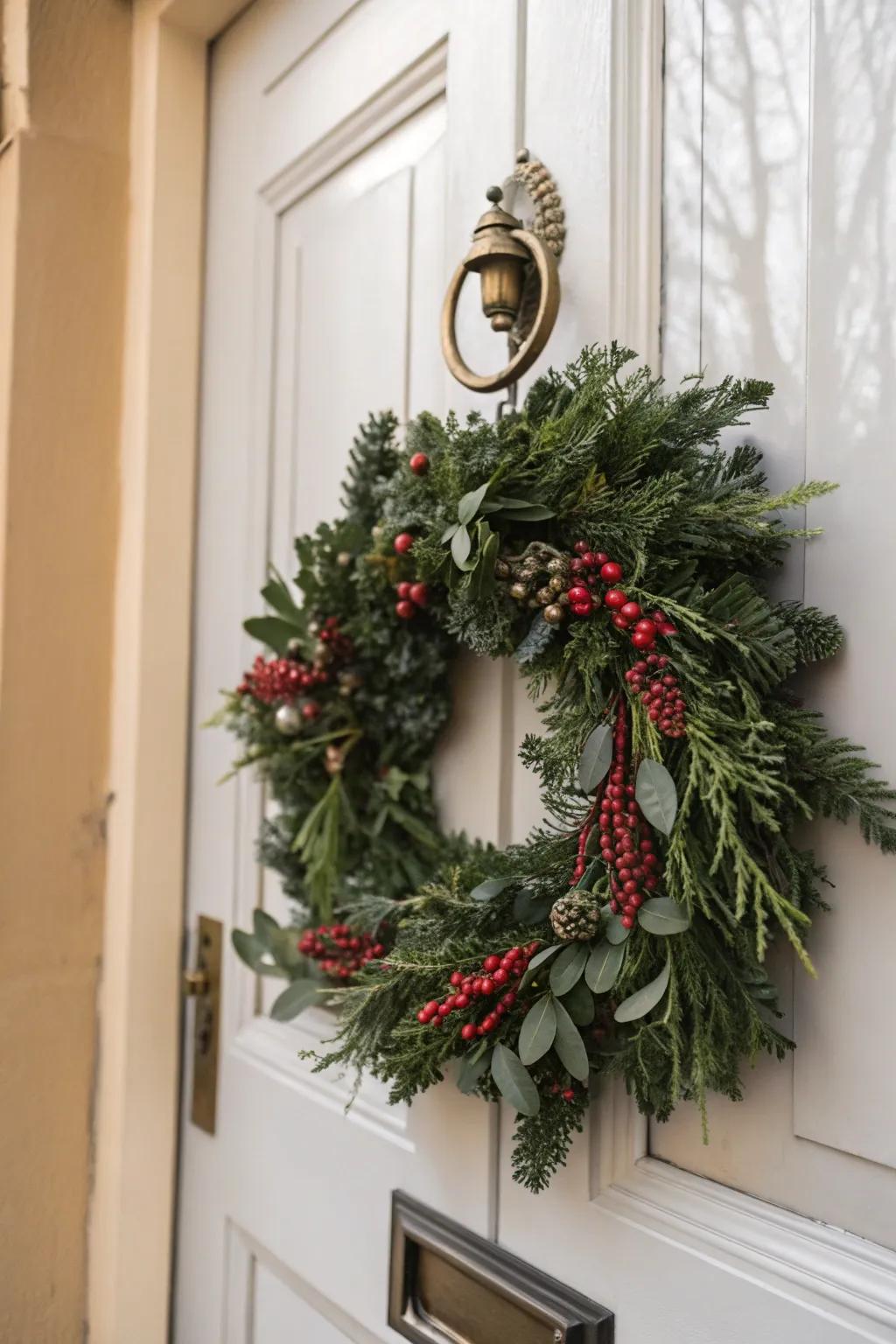 Leverage your door knocker to elegantly present your wreath.