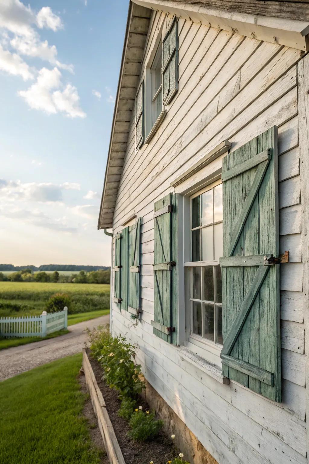 Plank and bar guards give rustic charm with added security.