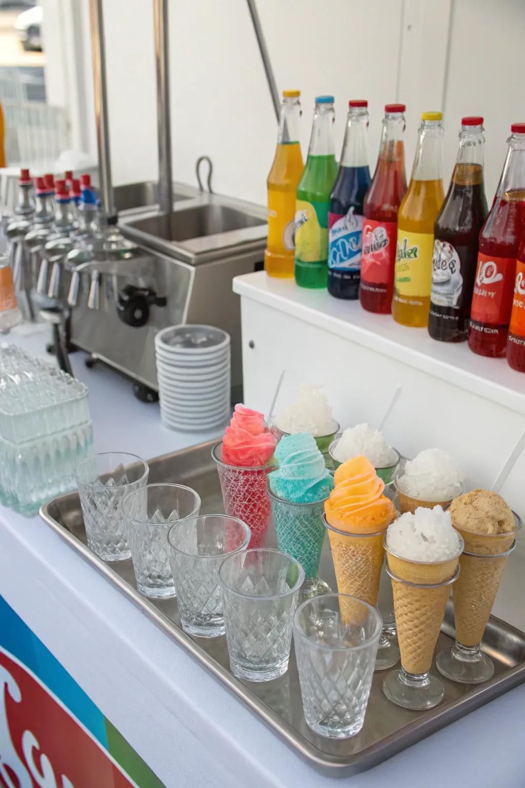 An ice cream soda station that enhances any event with a bubbly happiness.
