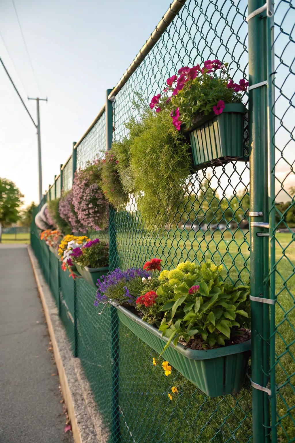 Vertical gardens add beauty and seclusion.