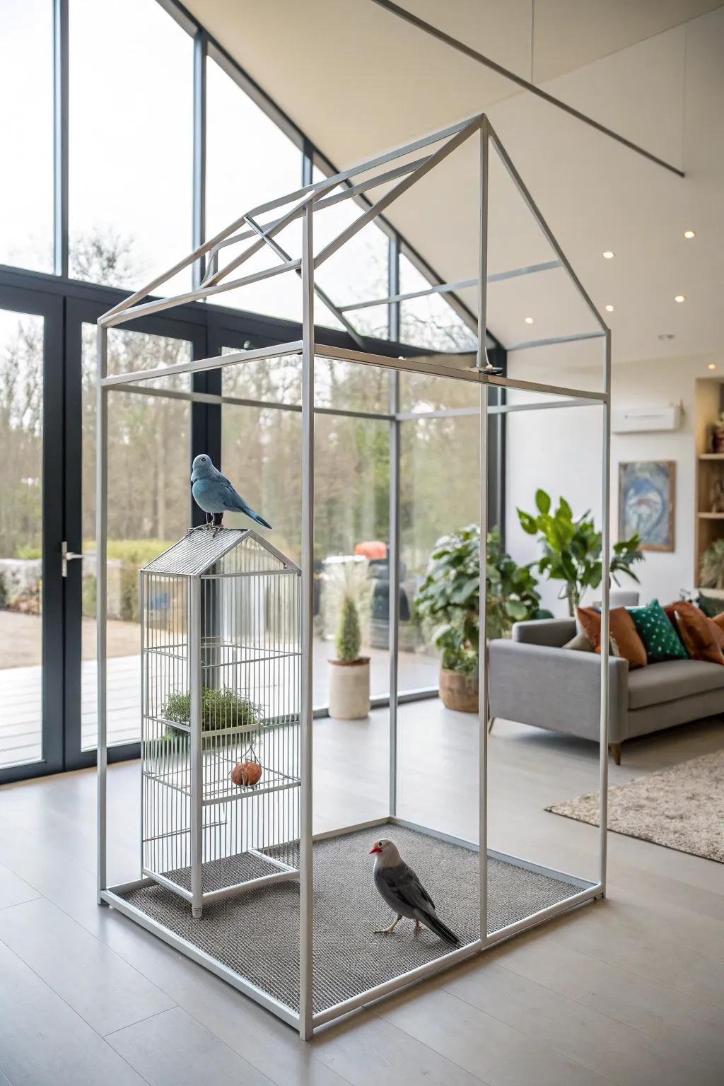Sleek and modern, a minimalist metal frame enclosure design.