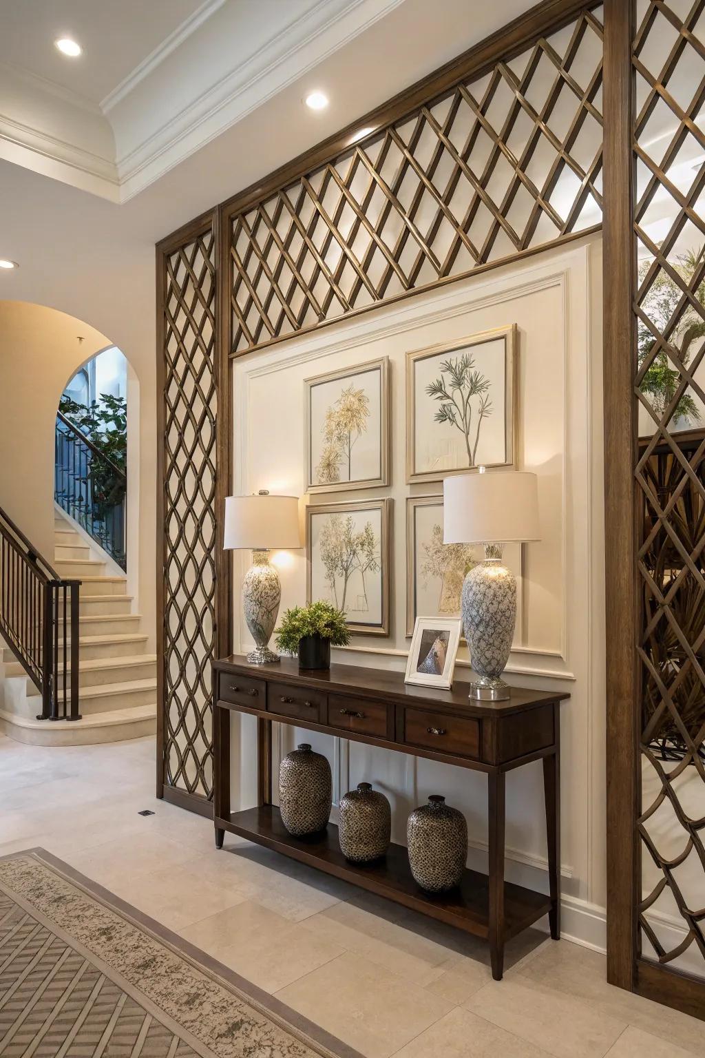 Lattice element giving a stylish and welcoming entrance impression.