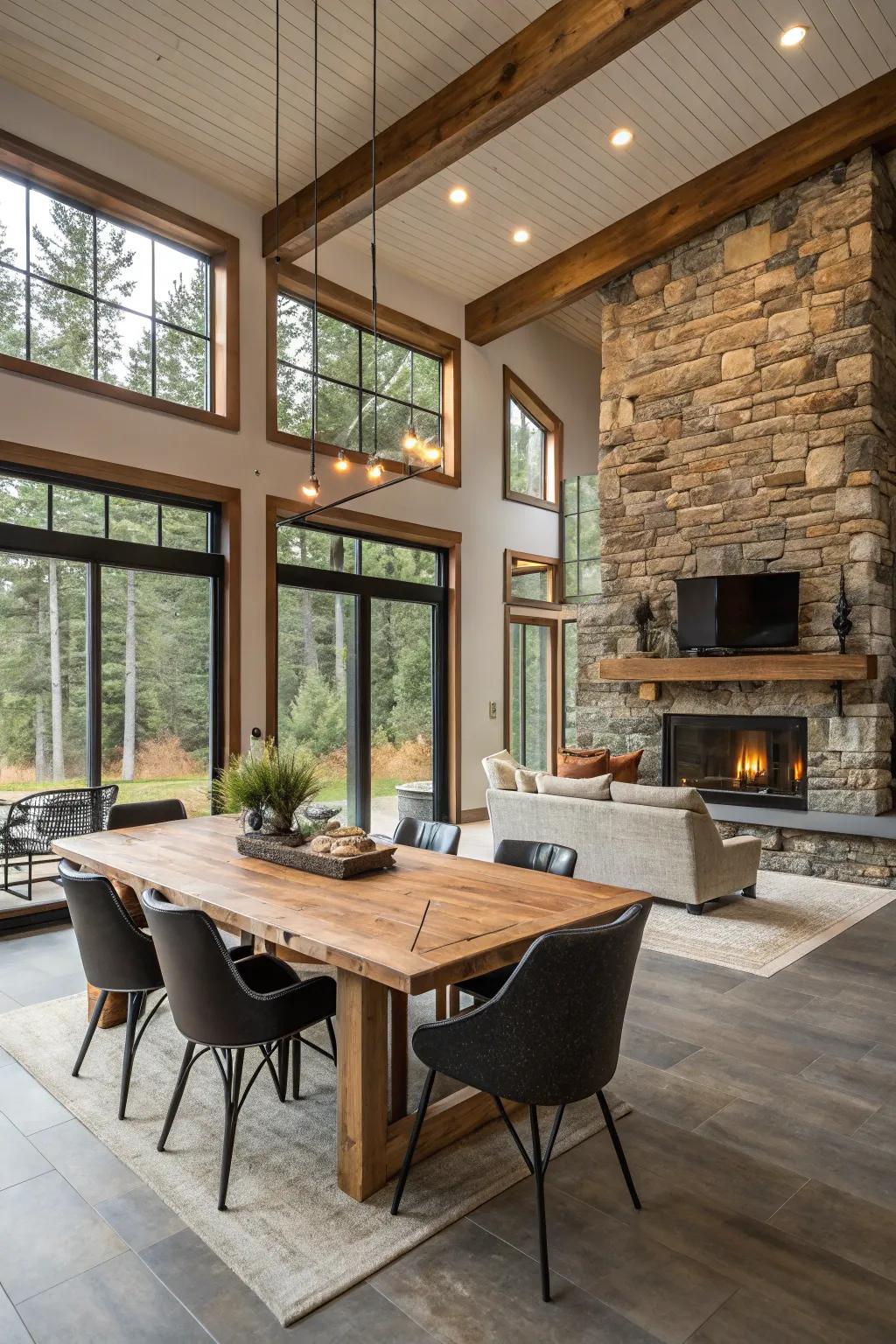Open layouts present a spacious and welcoming setting.