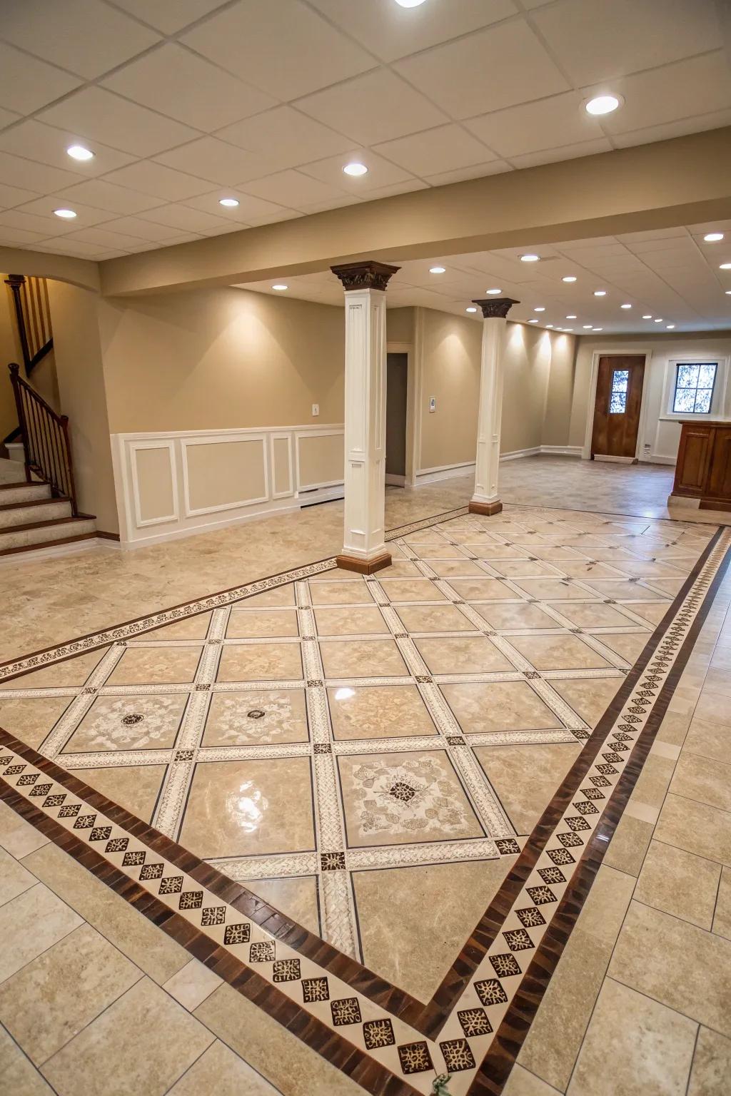 Tile floors are both resilient and stylish.