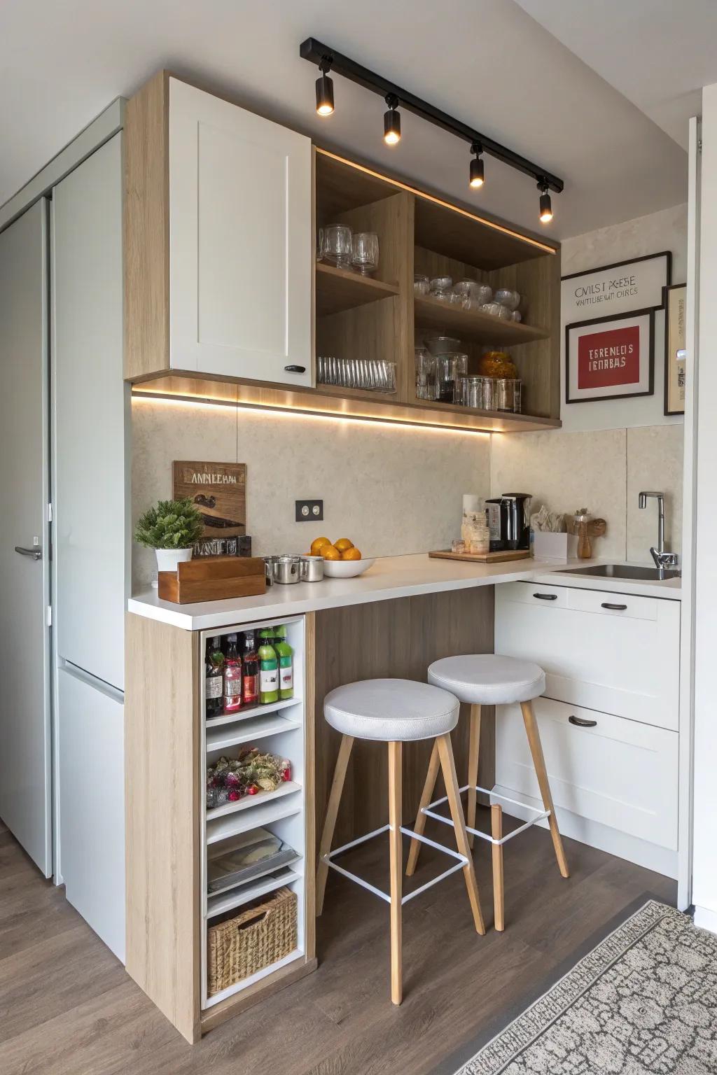 Small bar design ideally suited for small areas.