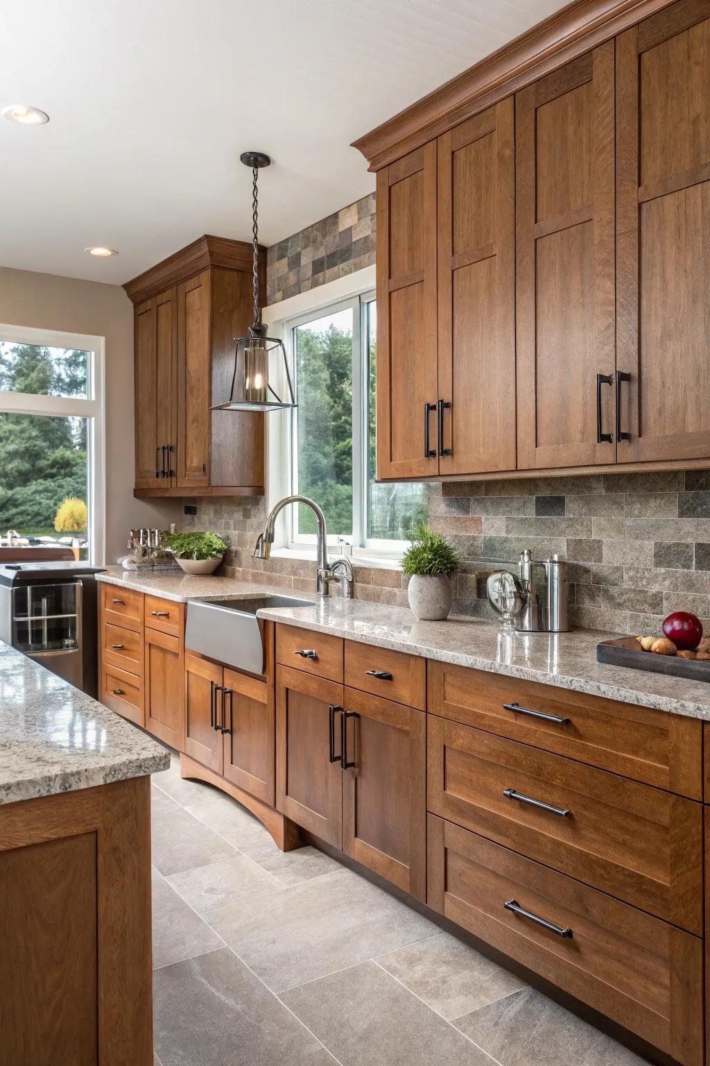 A blend of materials adds depth and interest to your kitchen design.
