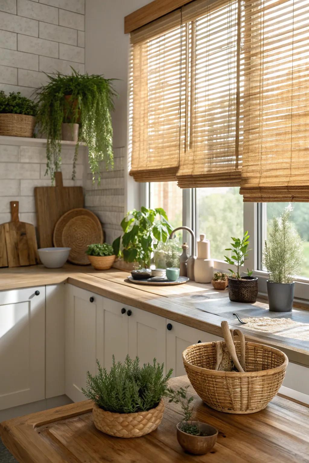 Verdant screens offer a natural and sustainable touch to your kitchen.