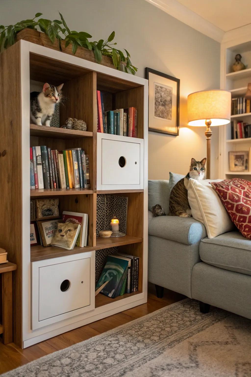 Intelligent furniture solutions tending to both your volumes and your kittens' inquisitiveness.