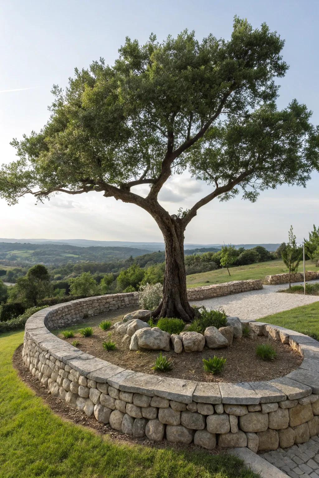 Raised edging elevates the aesthetic of any tree landscape.