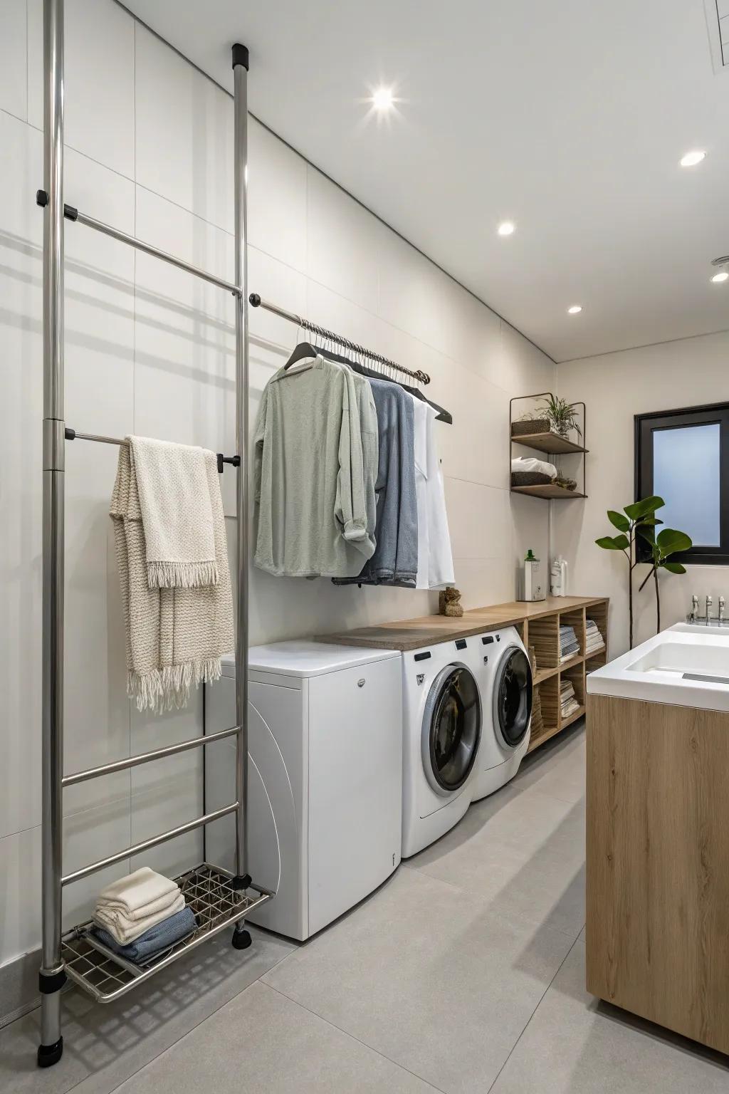 Achieve a contemporary look using minimalist drying options.