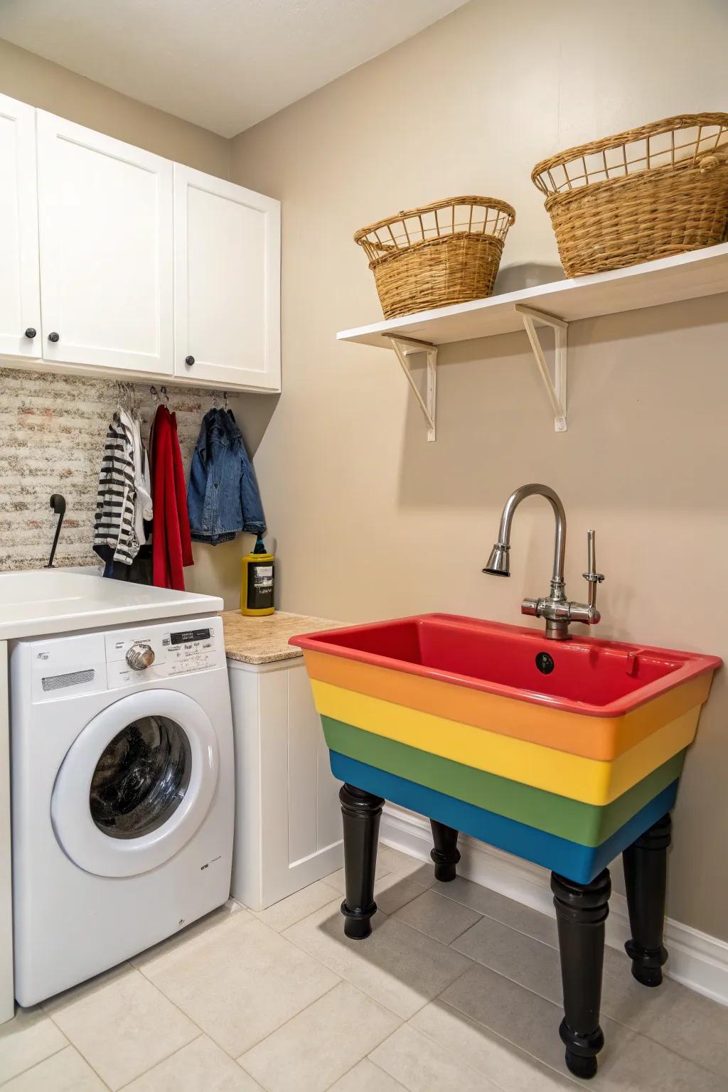 Bright fixtures add a splash of color and personality.