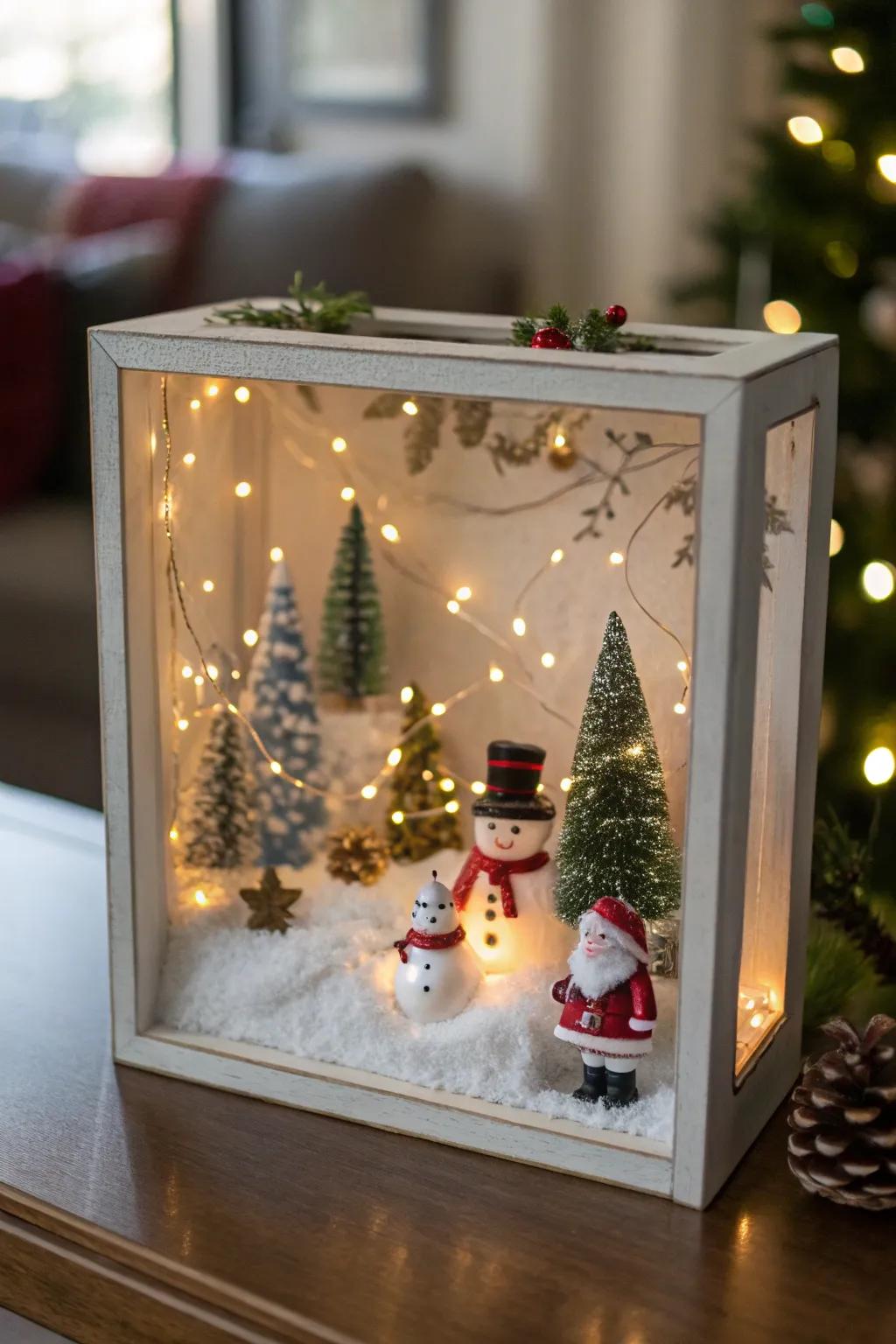 A fashionable and affordable Christmas shadow box