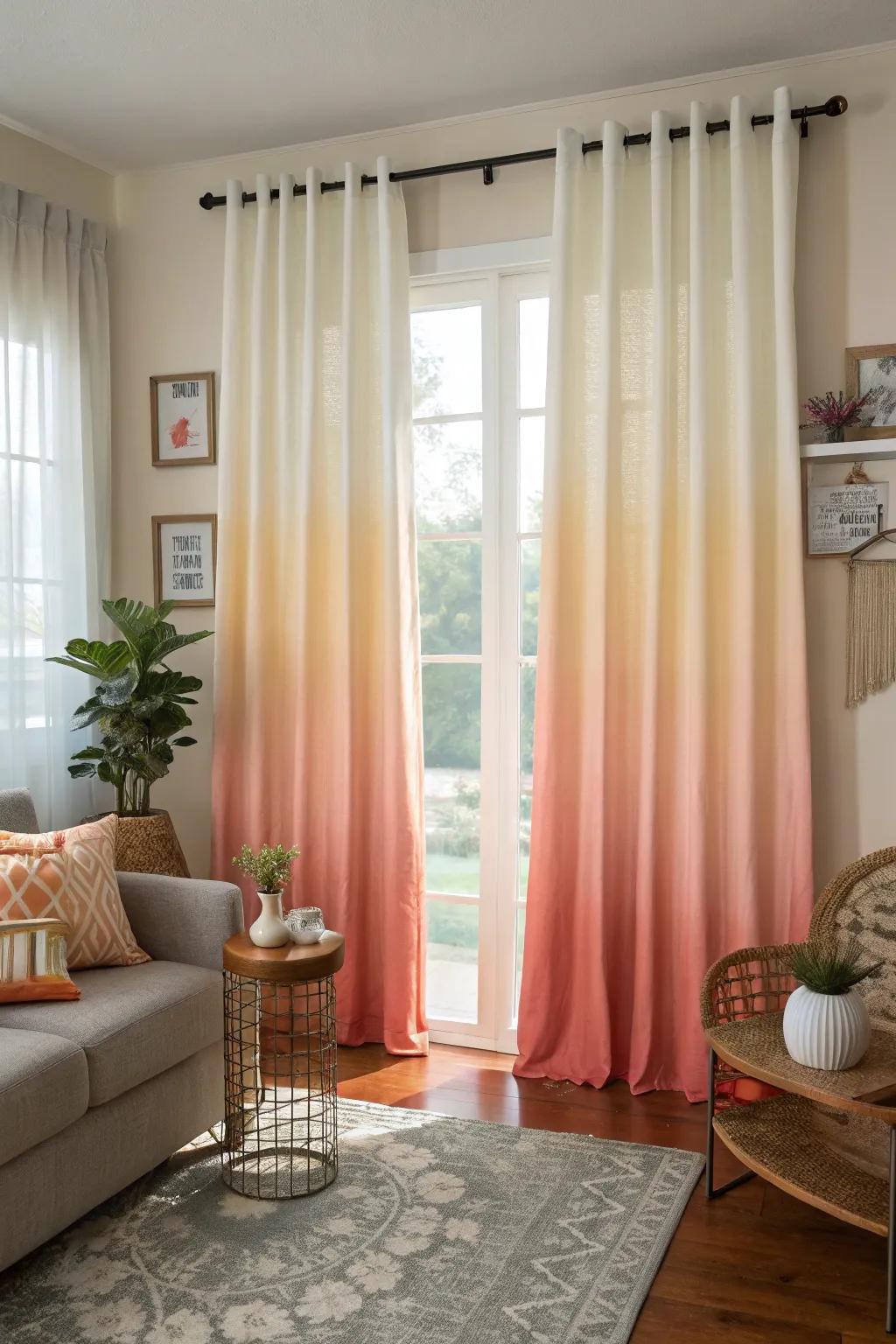 Two-tone curtains lend a sophisticated touch to any decor.