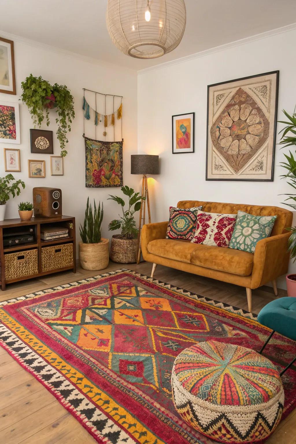 Bohemian rugs bring a colorful and artistic touch to any room.
