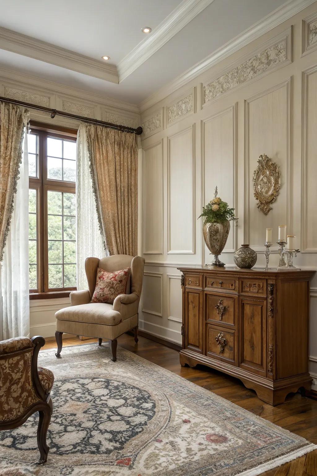 Raised paneling brings timeless elegance to any room.