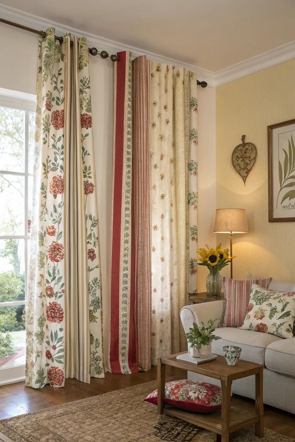 Mixing patterns introduces a fun element to your decor.