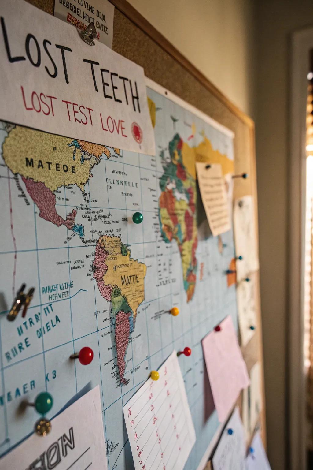Monitor tooth loss throughout the classroom with a creative map concept.