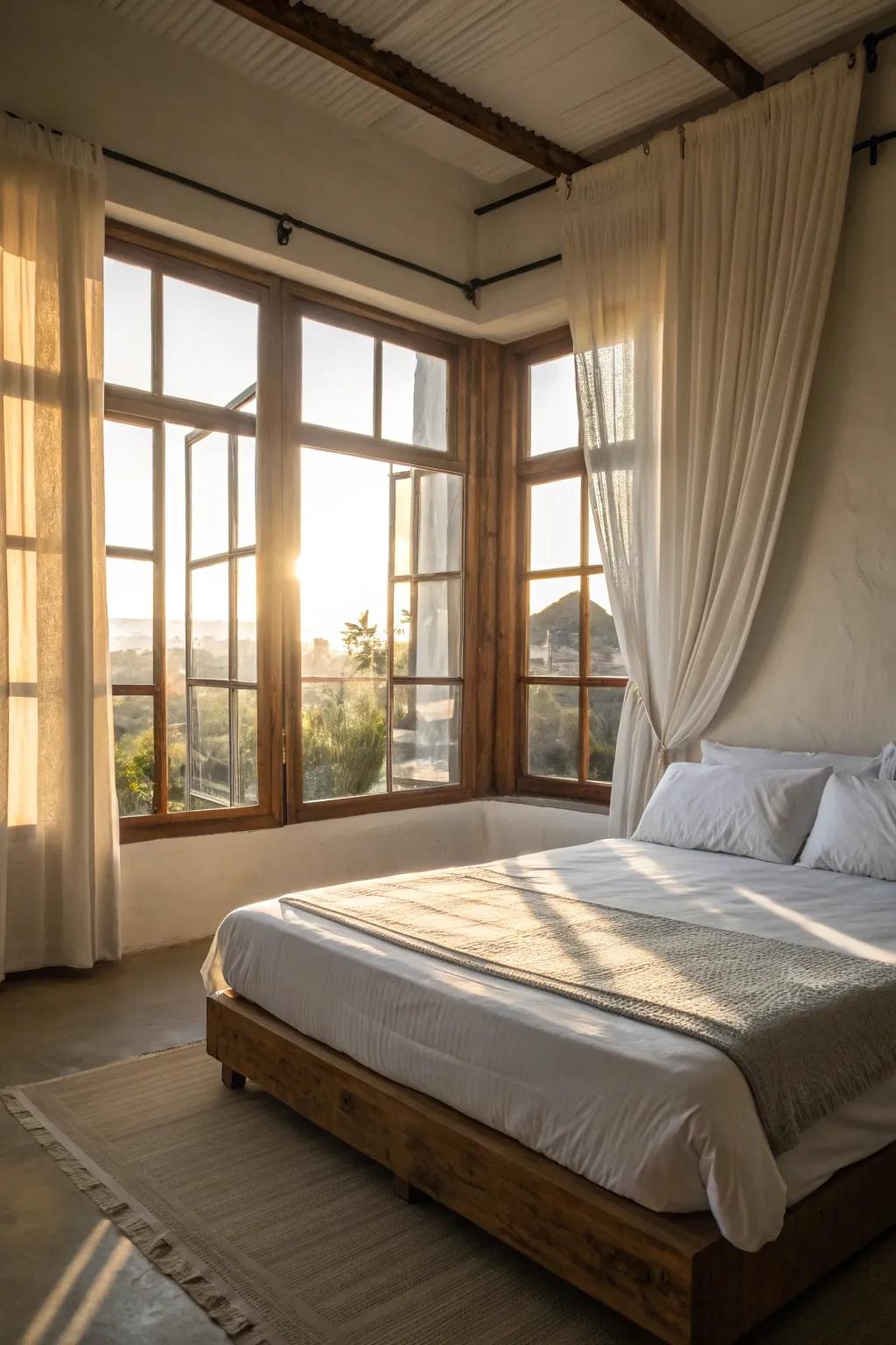 Sunlight enhances the airy atmosphere.