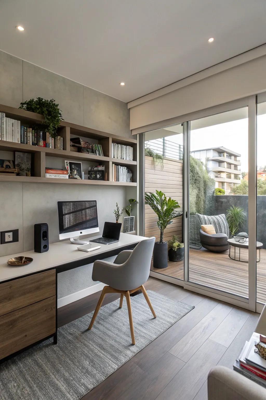 A modern office with tech added smoothly.